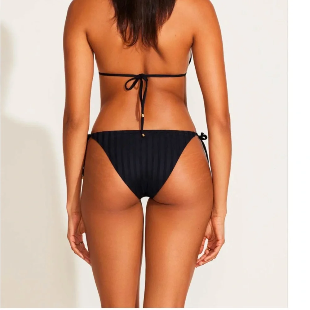 Vitamin A | Elle Adjustable Tie Side Bottom - Black SuperRib - Picture 3 of 6